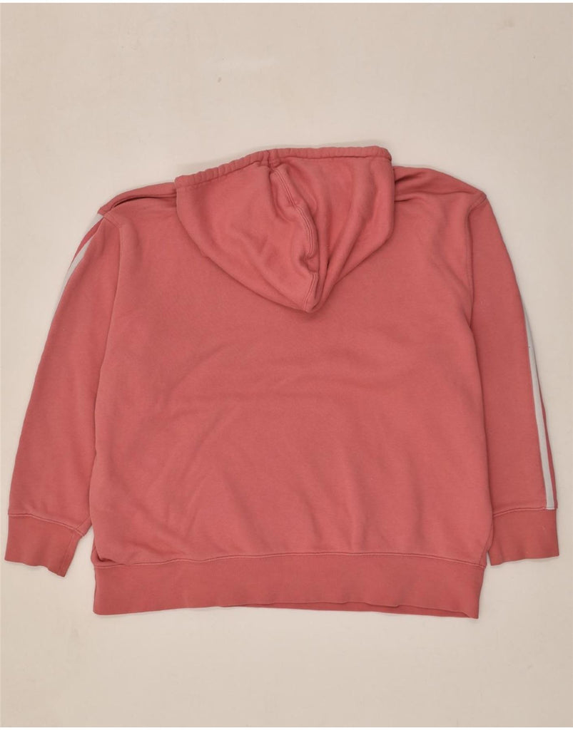 ADIDAS Womens Hoodie Jumper UK 16 Large Pink Cotton | Vintage Adidas | Thrift | Second-Hand Adidas | Used Clothing | Messina Hembry 