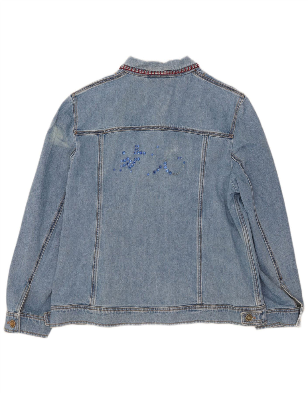 Antonette Womens Denim Jacket UK 18 XL Blue Cotton