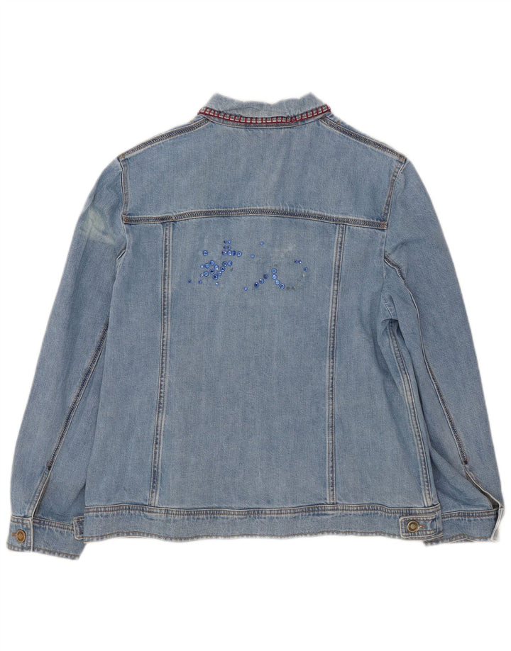 Antonette Womens Denim Jacket UK 18 XL Blue Cotton
