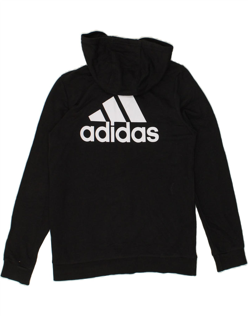 ADIDAS Boys Graphic Zip Hoodie Sweater 13-14 Years Black Cotton | Vintage Adidas | Thrift | Second-Hand Adidas | Used Clothing | Messina Hembry 