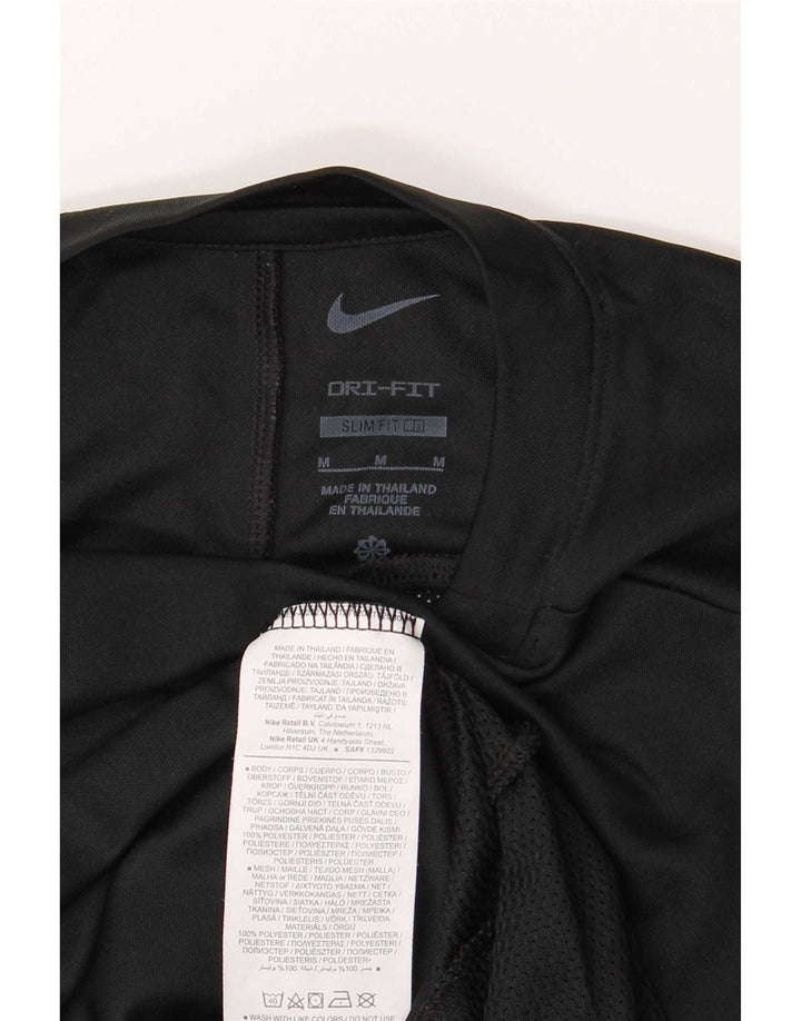 Nike Mens Dri Fit Slim T-Shirt Top Medium Black Polyester