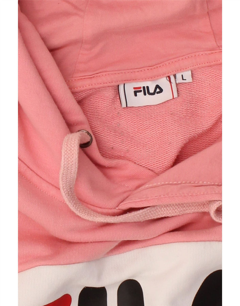 FILA Womens Graphic Hoodie Jumper UK 16 Large Multicoloured Colourblock Vintage Fila and Second-Hand Fila from Messina Hembry 