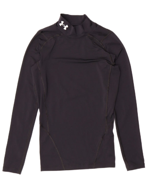 UNDER ARMOUR Womens Compression Top Long Sleeve UK 8 Small Black Polyester