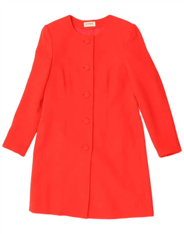Uta Raasch Womens Overcoat UK 12 Medium Red Wool