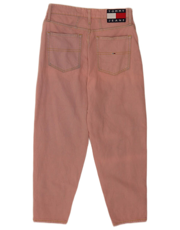 Tommy Hilfiger Womens Acid Wash High Rise Cropped Jeans W30 L23 Pink Cotton