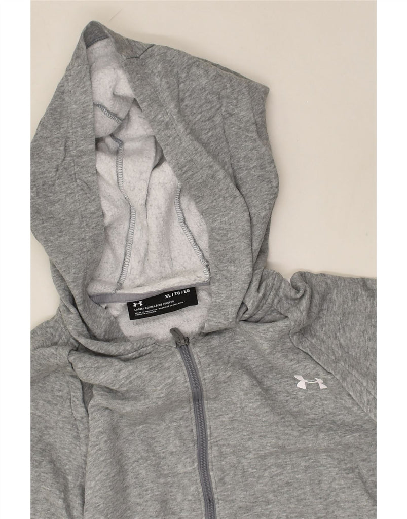 UNDER ARMOUR Womens Zip Hoodie Sweater UK 18 XL Grey Cotton | Vintage Under Armour | Thrift | Second-Hand Under Armour | Used Clothing | Messina Hembry 