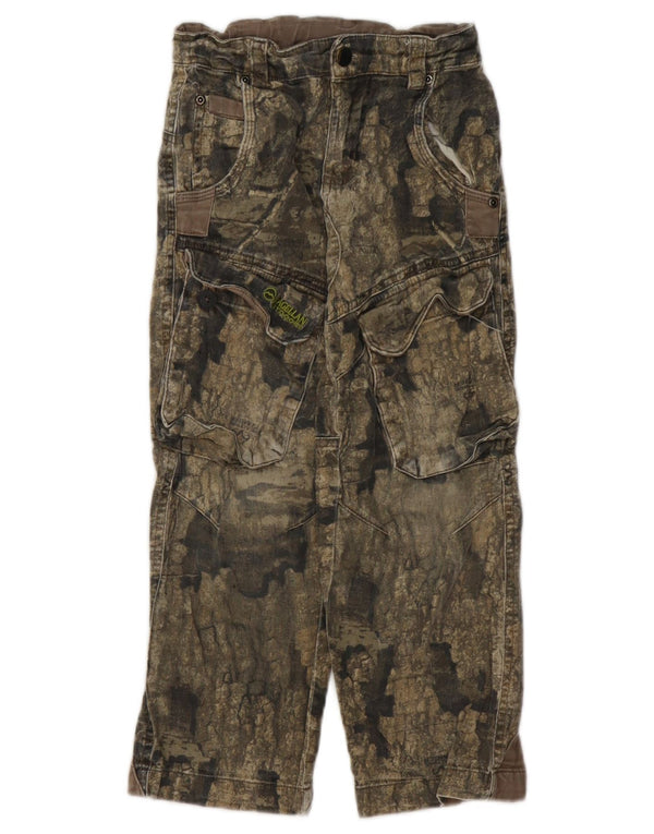 Magellan Boys Straight Cargo Trousers 6-7 Years XS W22 L21 Khaki Camouflage
