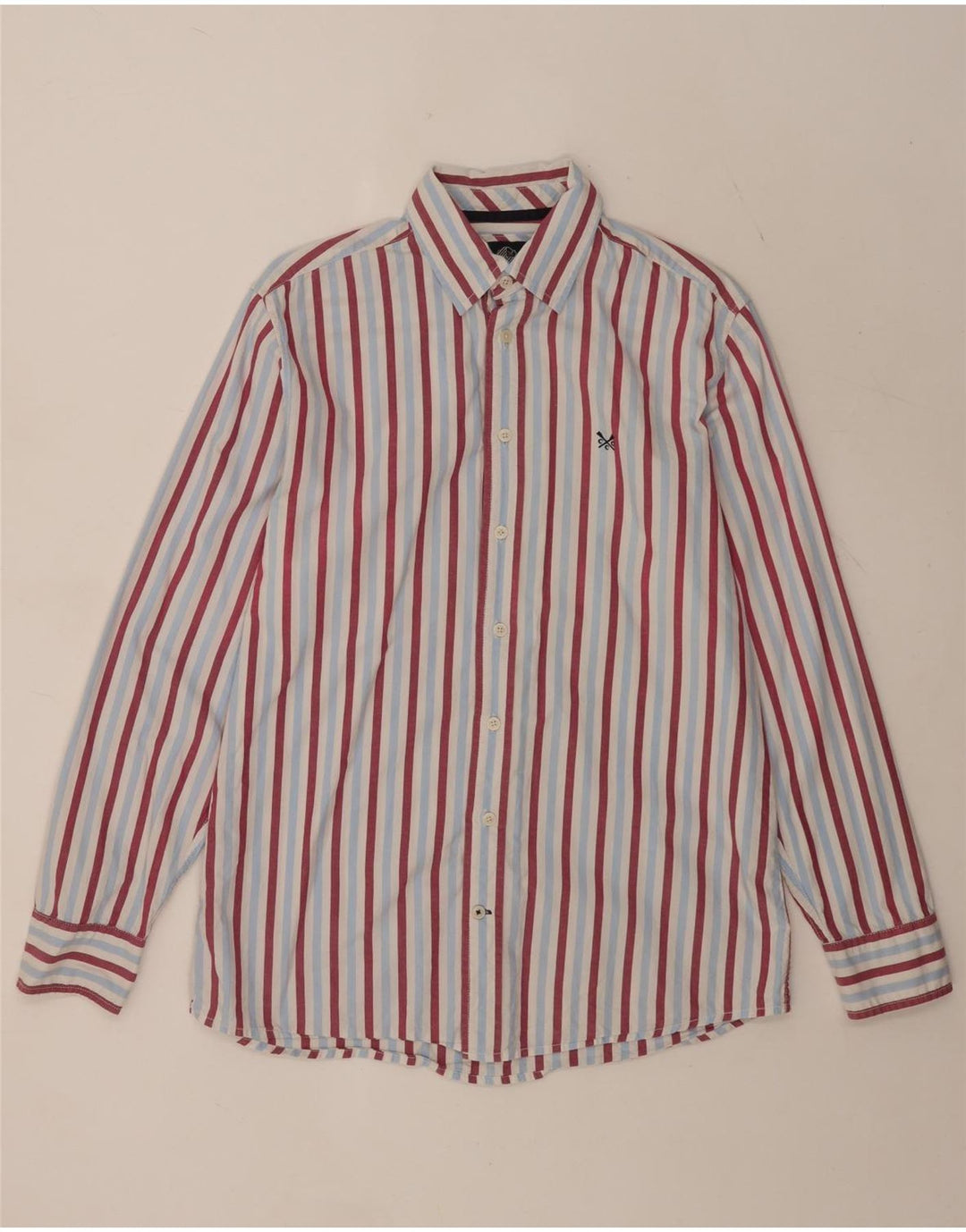 Crew Clothing Mens Classic Fit Shirt Medium Blue Striped Cotton