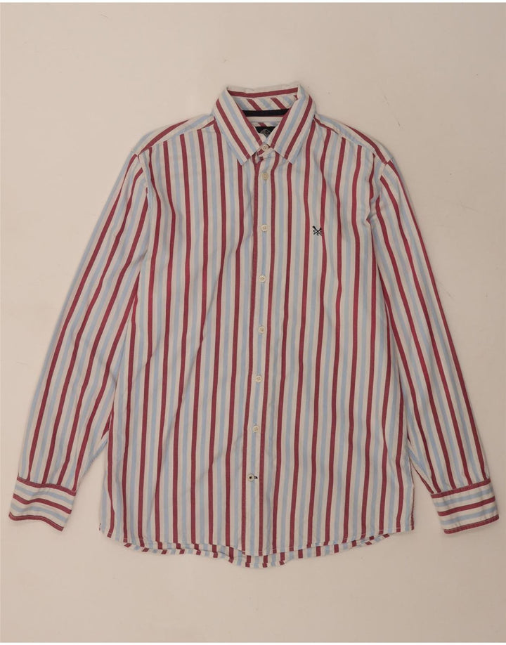 Crew Clothing Mens Classic Fit Shirt Medium Blue Striped Cotton