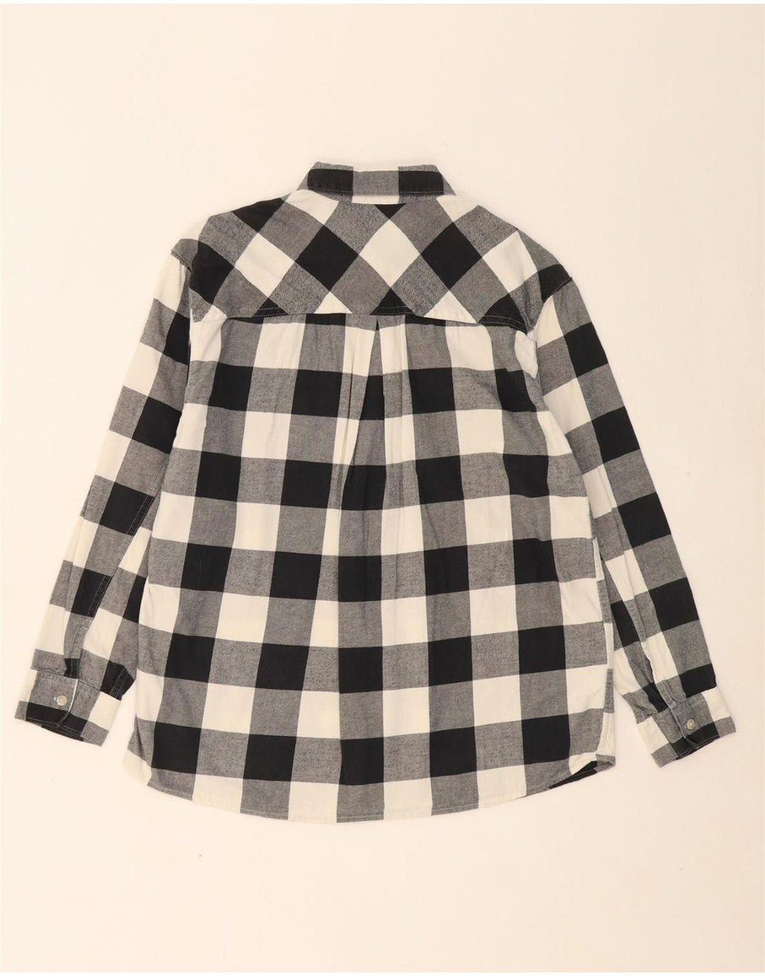 EDDIE BAUER Womens Relaxed Fit Flannel Shirt UK 10 Small Black Check Vintage Eddie Bauer and Second-Hand Eddie Bauer from Messina Hembry 