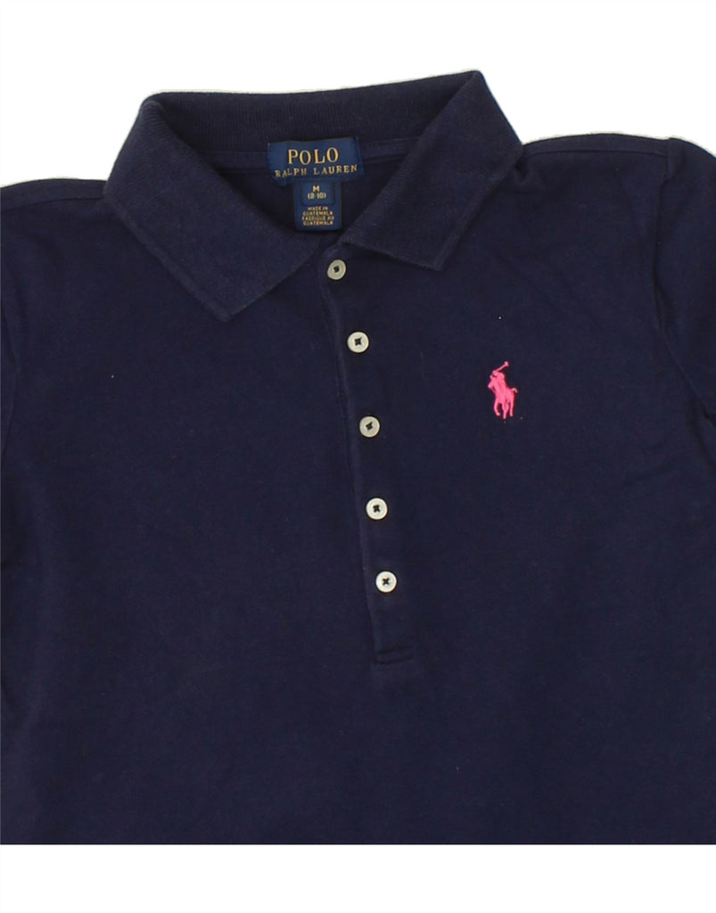 POLO RALPH LAUREN Girls Polo Shirt 8-9 Years Medium Navy Blue Cotton Vintage Polo Ralph Lauren and Second-Hand Polo Ralph Lauren from Messina Hembry 