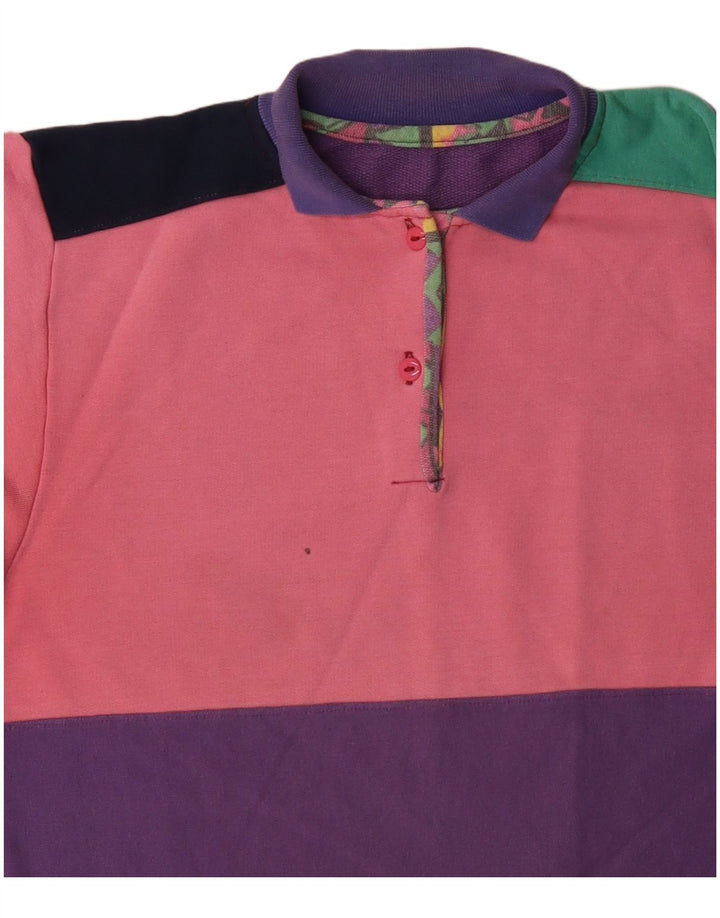 VINTAGE Womens Sweatshirt Jumper UK 18 XL Multicoloured Colourblock