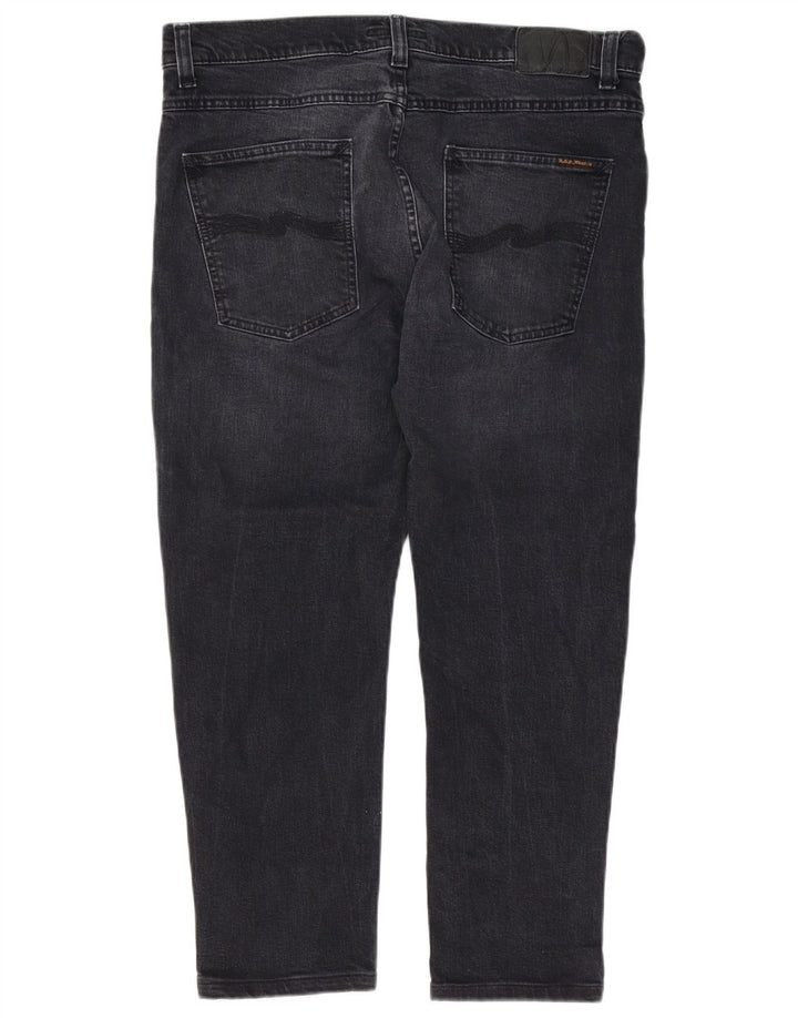 Nudie Mens Slim Jeans W34 L28 Black Cotton