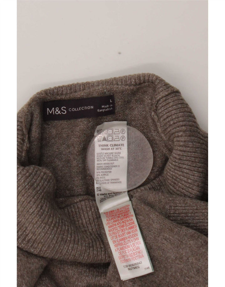 Marks & Spencer Womens Oversized Roll Neck Jumper Sweater UK 16 Large Grey