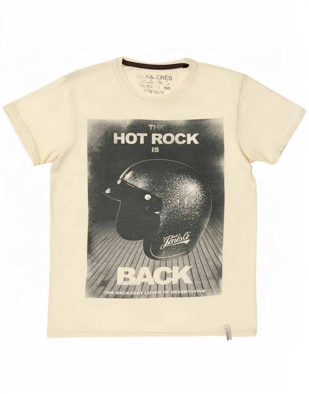 Jack & Jones Mens Graphic T-Shirt Top Large White