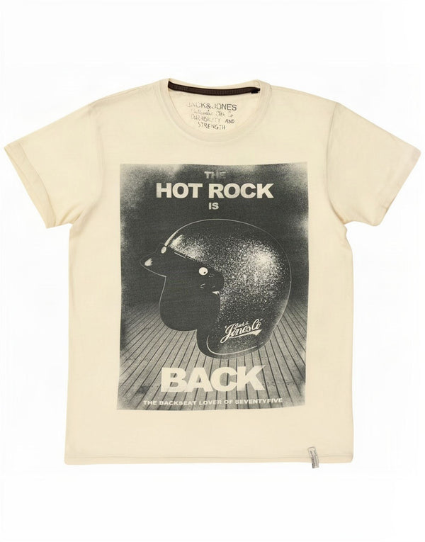 Jack & Jones Mens Graphic T-Shirt Top Large White