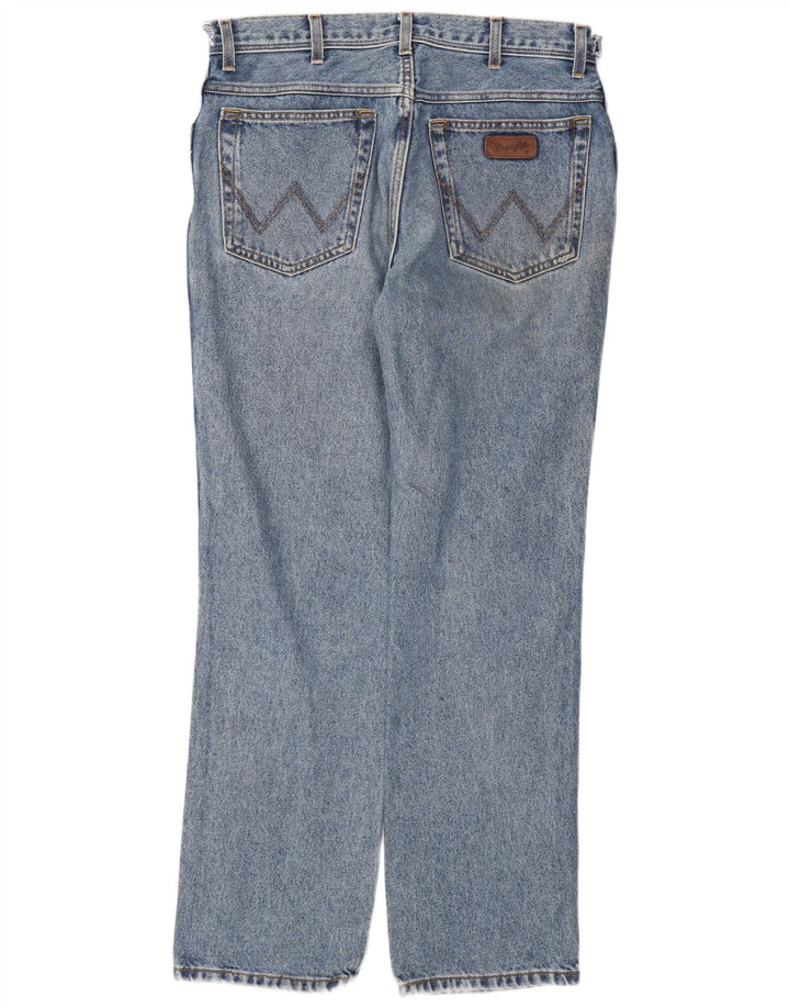 Wrangler Mens Regular Fit Straight Jeans W34 L32 Blue Cotton