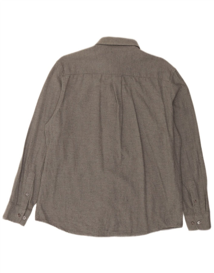 James Pringle Mens Flannel Shirt Medium Grey Cotton