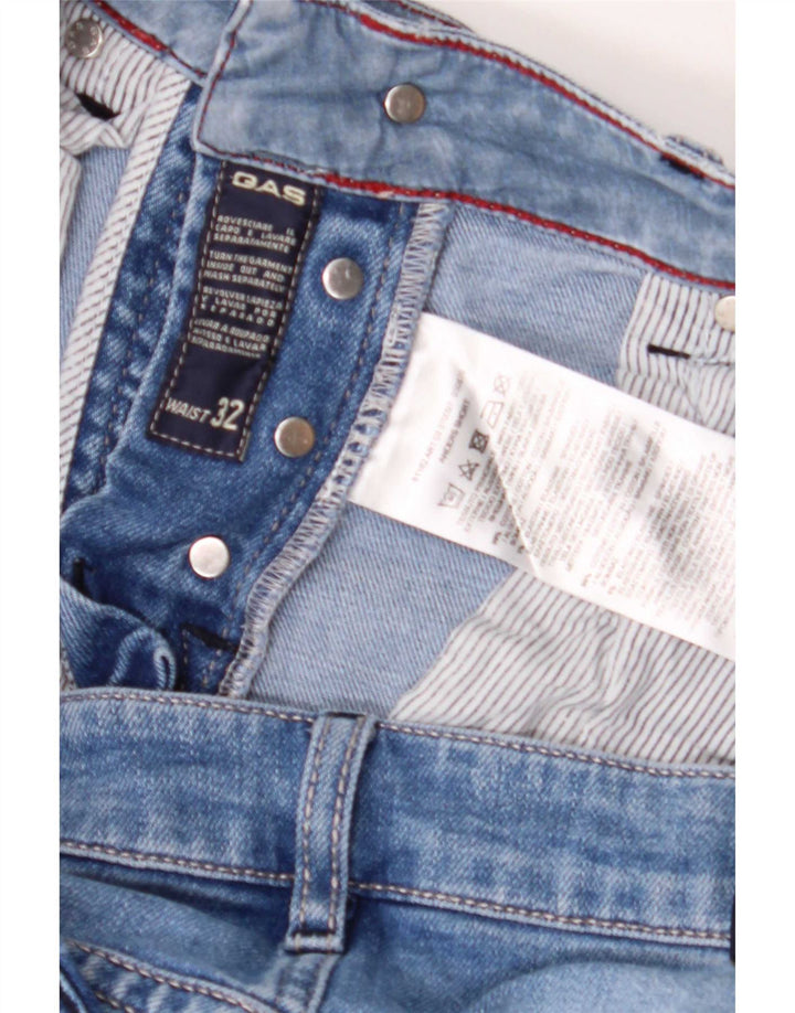 Gas Mens Denim Shorts Medium W32 Blue Cotton