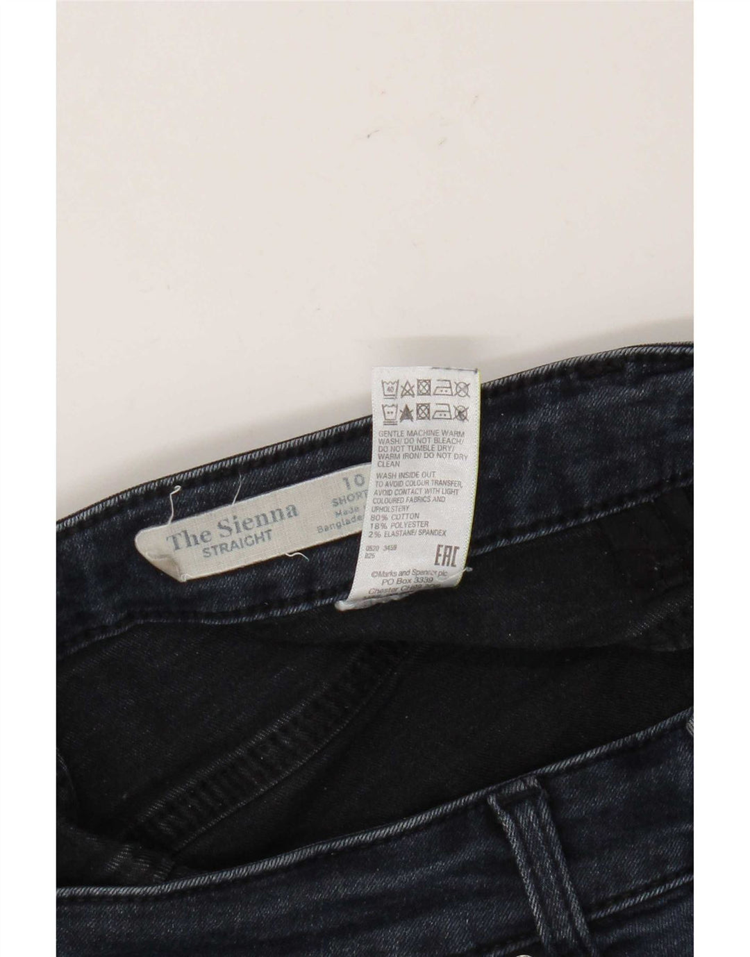 Marks & Spencer Womens Straight Jeans UK 10 Small W30 L27 Navy Blue