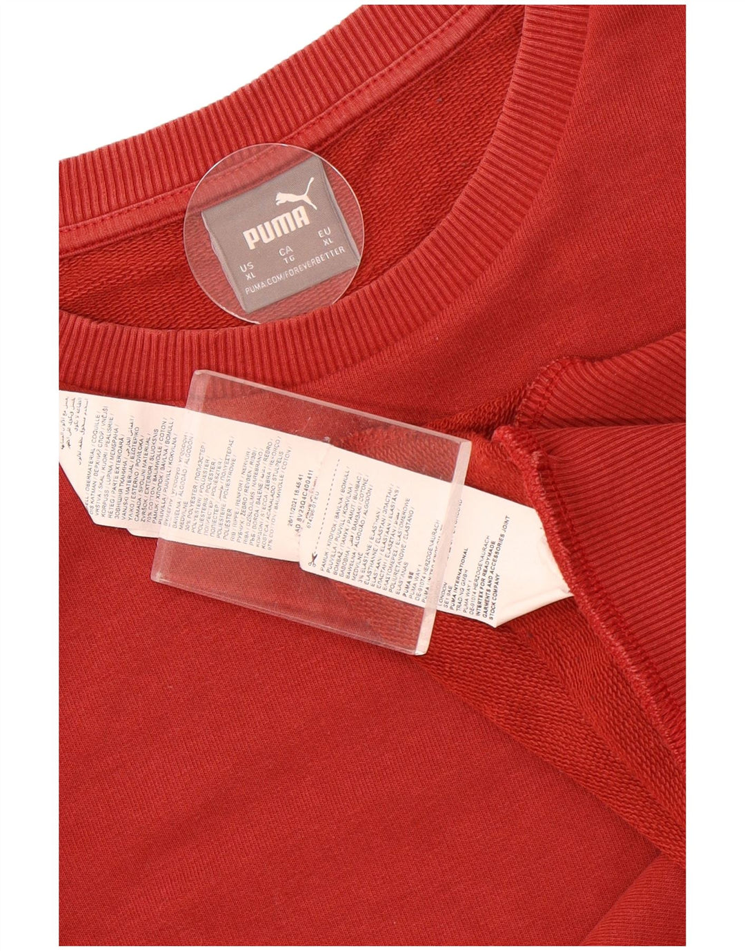 Puma Mens Sweatshirt Jumper XL Maroon Cotton