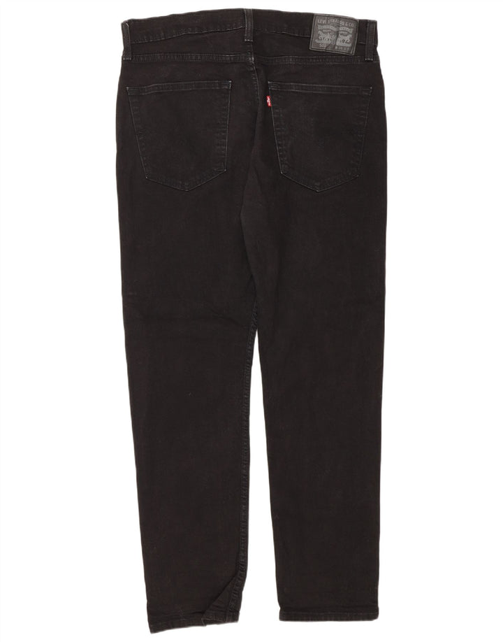 Levi's Mens 502 Tapered Jeans W36 L32 Black Cotton