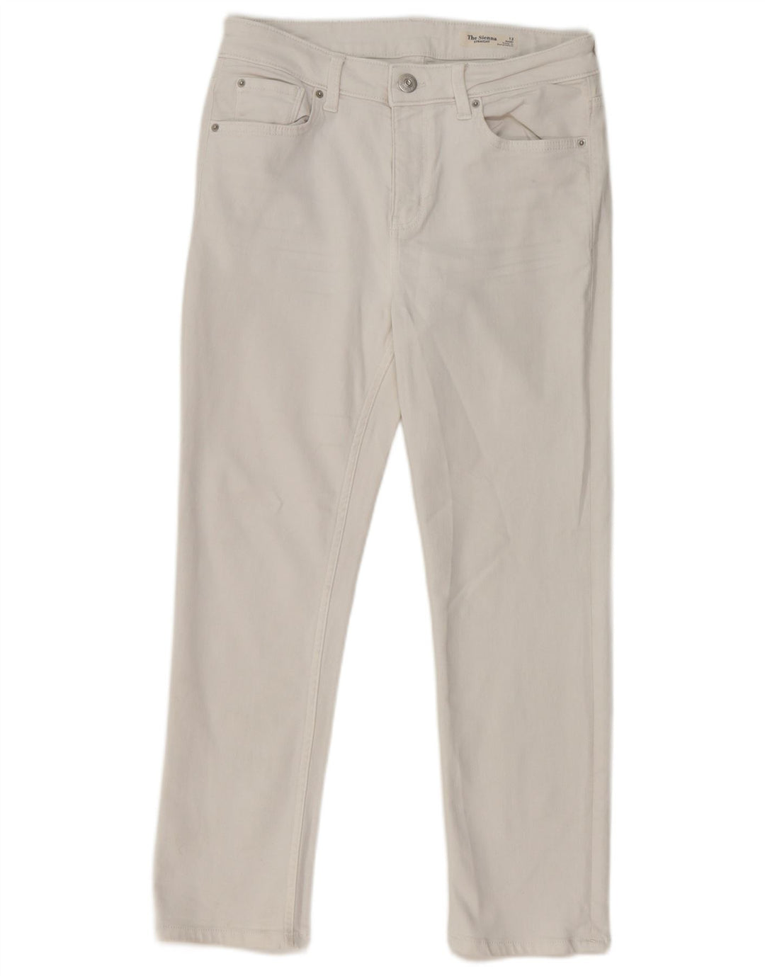 Marks & Spencer Womens The Sienna Straight Jeans UK 12 Medium W30 L26 White