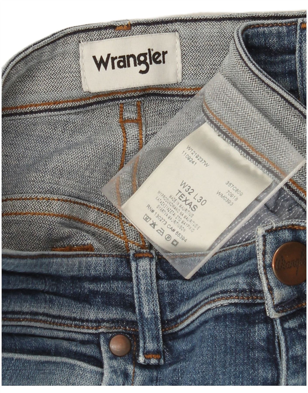 WRANGLER Mens Texas Straight Jeans W32 L30 Blue Cotton