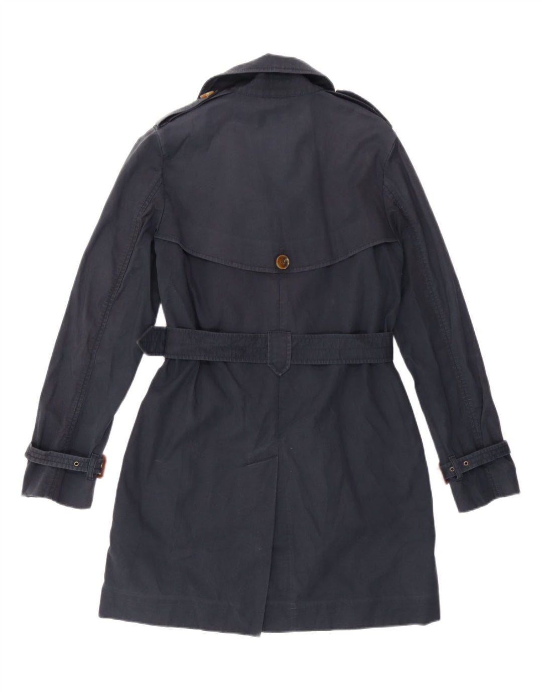 French Connection Womens Trench Coat UK 10 Small  Navy Blue Cotton