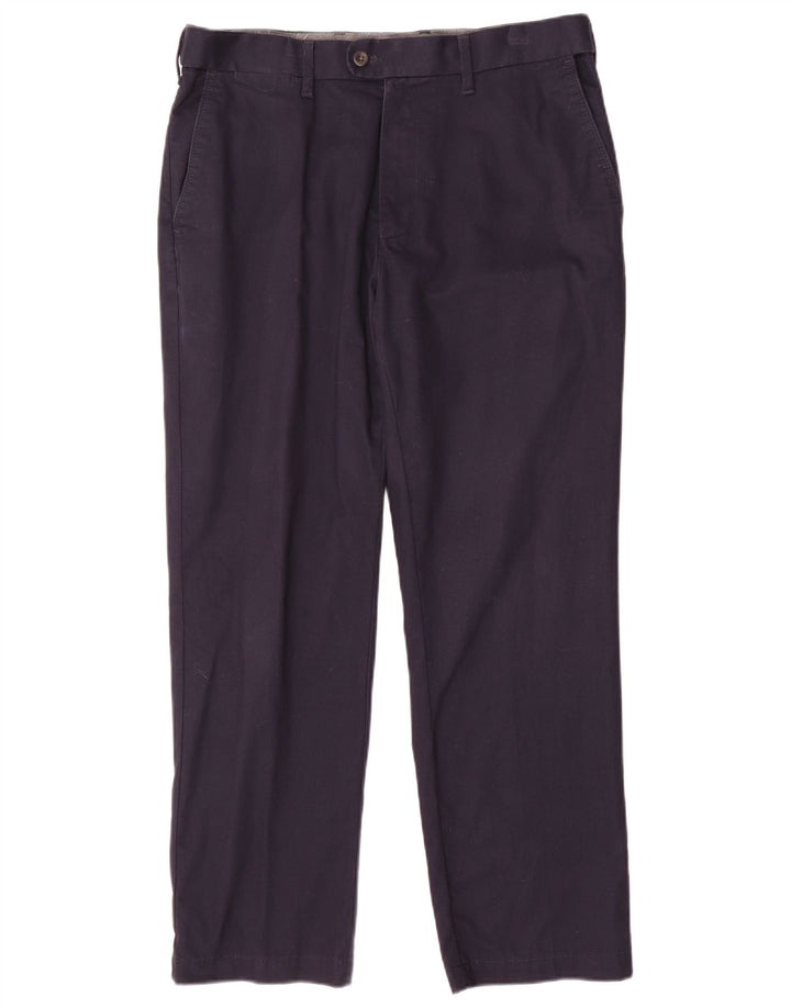 Marks & Spencer Mens Regular Suit Trousers W34 L29 Navy Blue Cotton