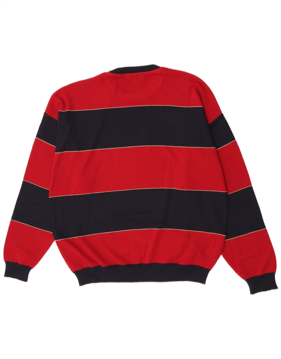 Il Granchio Mens Crew Neck Jumper Sweater XL Red Striped Wool