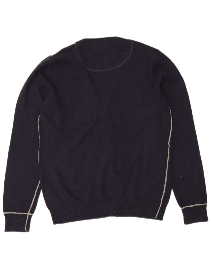 Gianmarco Venturi Mens Cardigan Sweater XL Navy Blue Lambswool