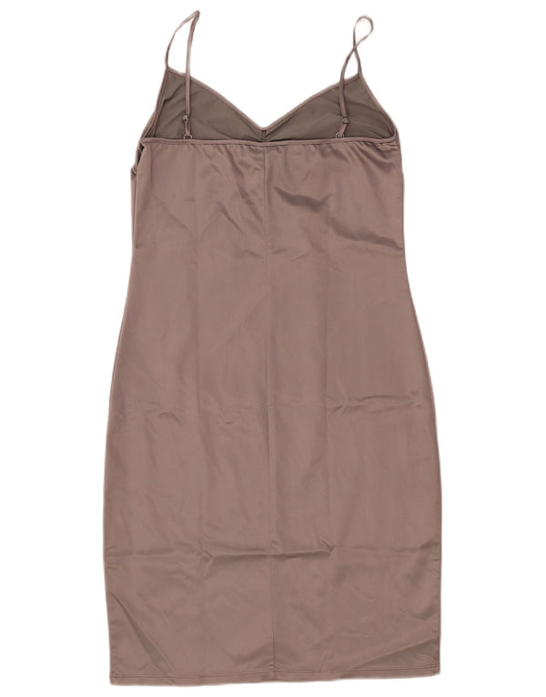 Caractere Womens Slip Dress UK 14 Large Brown Acetate
