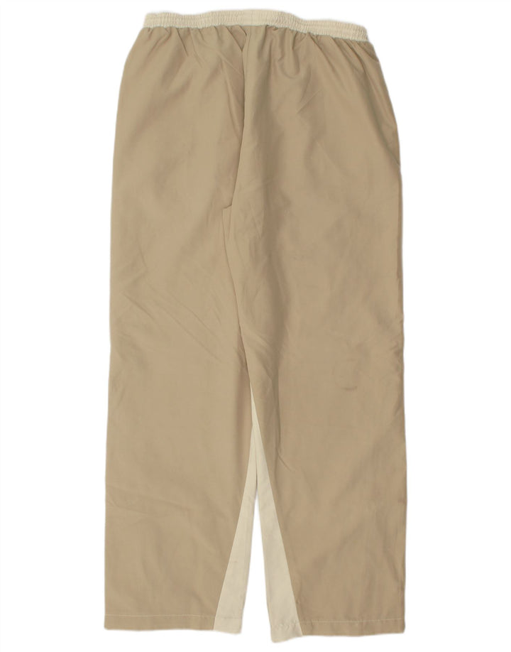REEBOK Womens Tracksuit Trousers UK 14 Large  Beige Colourblock Polyester