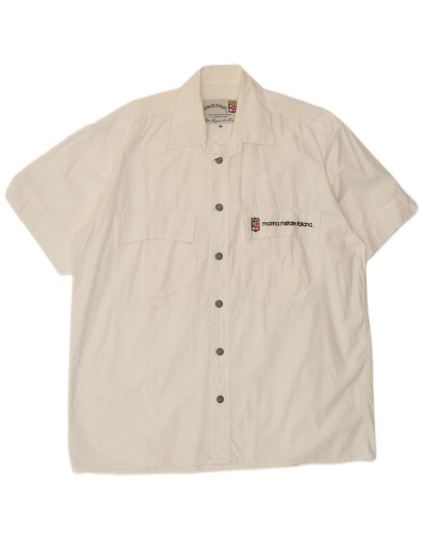 Armata Di Mare Mens Short Sleeve Shirt Size 48 2XL White Cotton