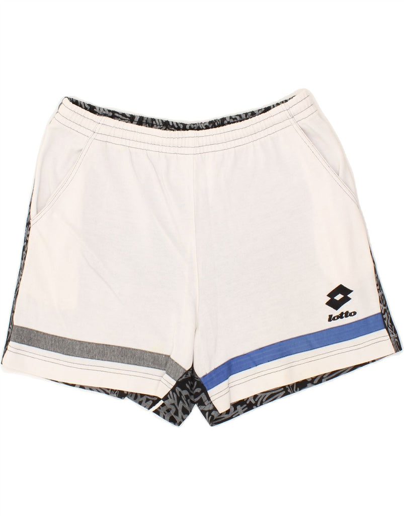 LOTTO Mens Sport Shorts Medium White Colourblock Polyester | Vintage Lotto | Thrift | Second-Hand Lotto | Used Clothing | Messina Hembry 
