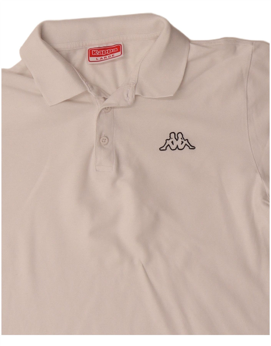 KAPPA Mens Polo Shirt Large White Cotton