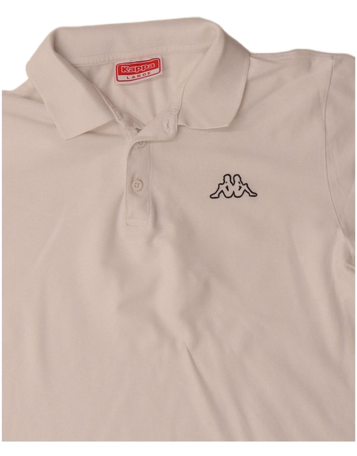 KAPPA Mens Polo Shirt Large White Cotton