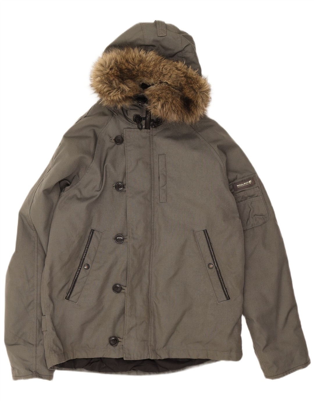 Woolrich Mens Hooded Windbreaker Jacket UK 40 Large Grey