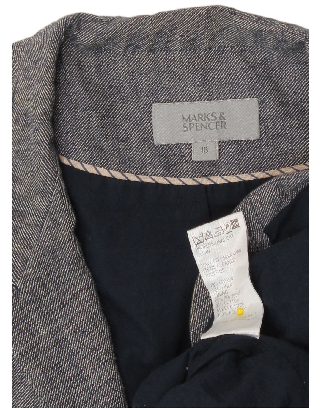 Marks & Spencer Womens Bolero Jacket UK 18 XL  Blue Cotton