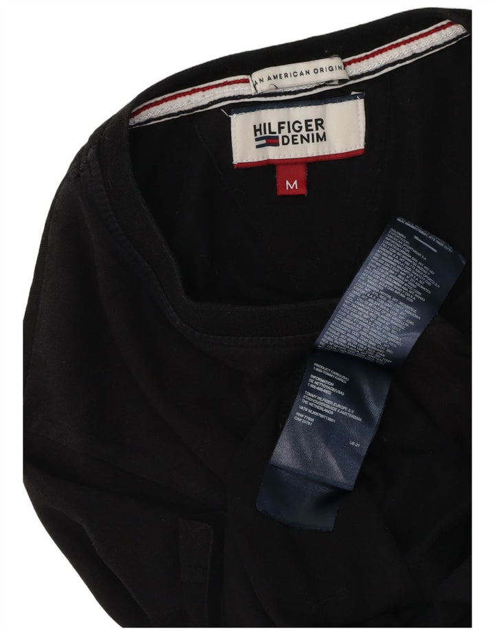 Tommy Hilfiger Mens T-Shirt Top Medium Black Cotton
