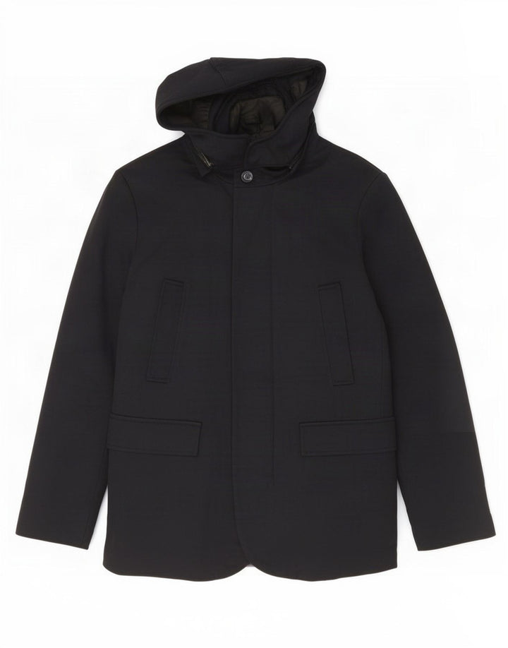 Zara Mens Hooded Utility Jacket UK 38 Medium Navy Blue