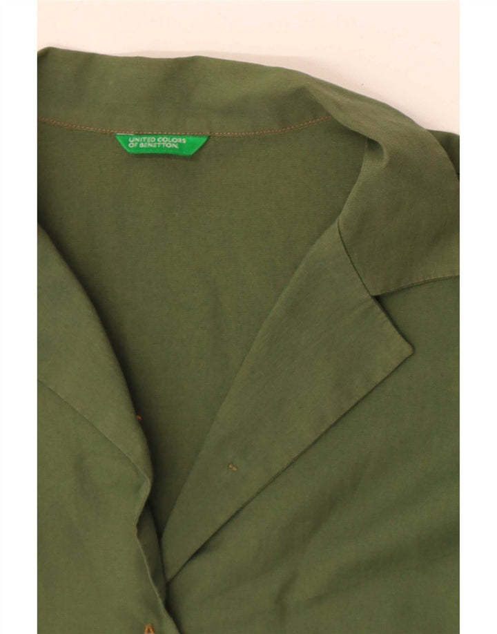 Benetton Womens Shirt UK 12 Medium Green