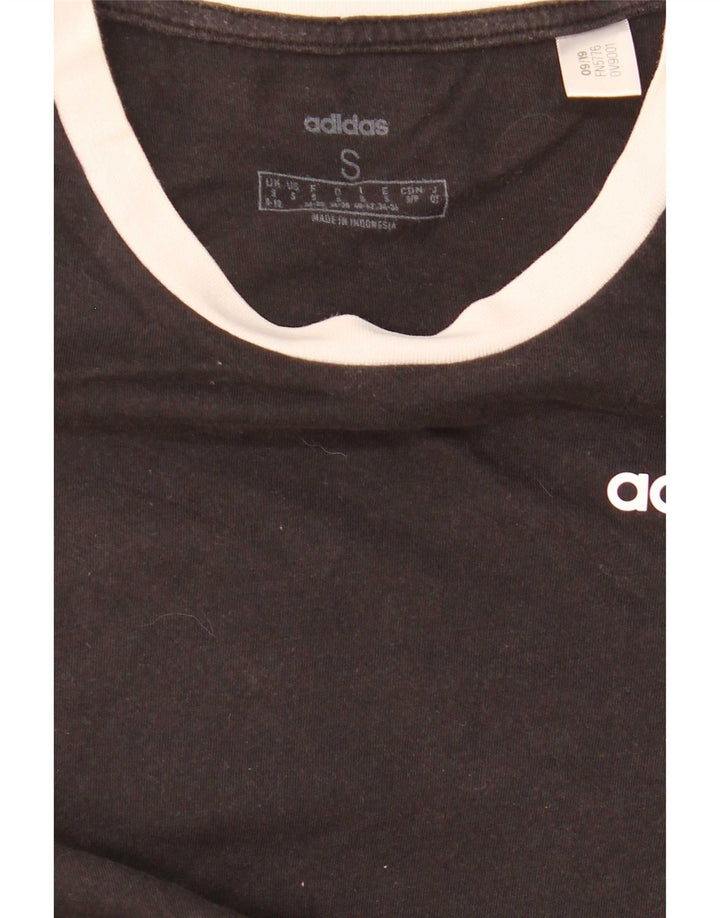 Adidas Womens T-Shirt Top UK 8/10 Small Black