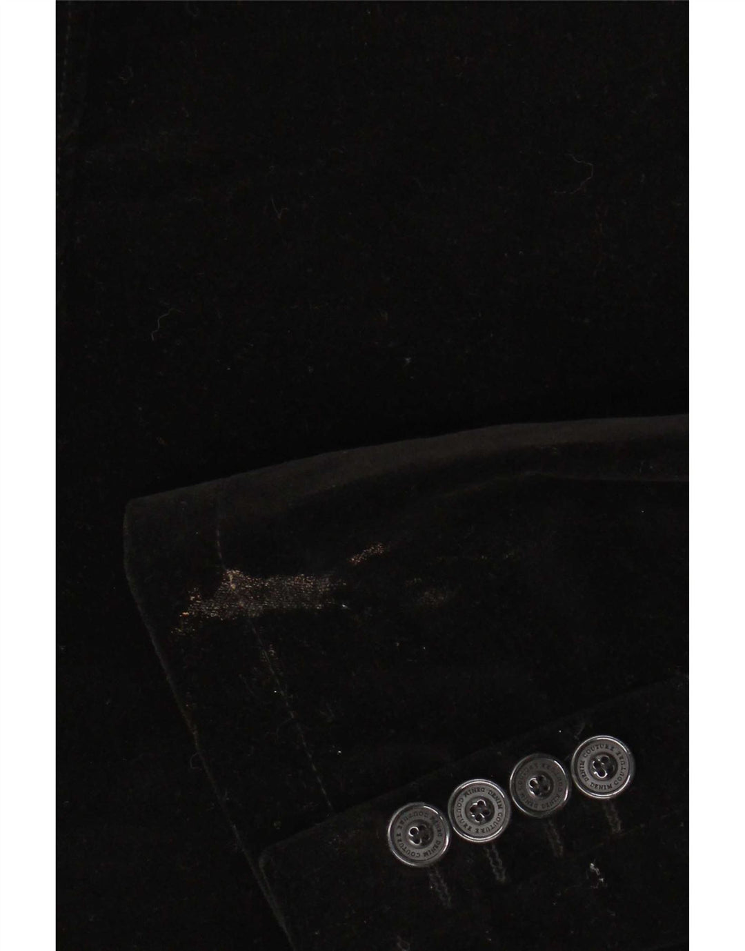Zara Mens 2 Button Velvet Blazer Jacket EU 52 Large Black Cotton