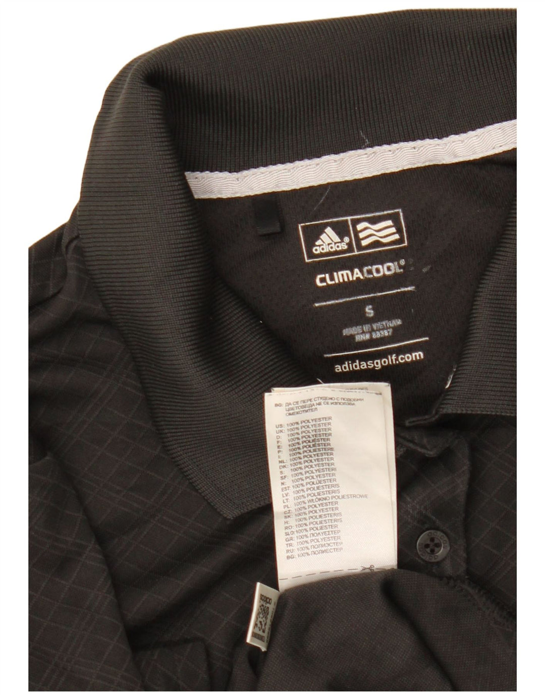 ADIDAS Womens Climacool Polo Shirt UK 10 Small Black Geometric Polyester