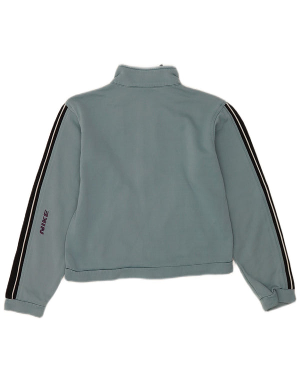 Nike Womens Crop Tracksuit Top Jacket US 0/2 XS Blue Nylon