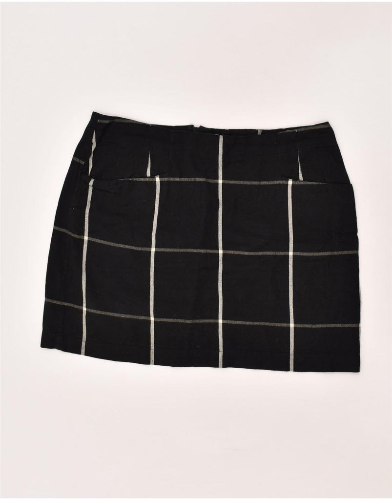 FAT FACE Womens Mini Skirt UK 14 Large W36  Black Plaid Cotton | Vintage Fat Face | Thrift | Second-Hand Fat Face | Used Clothing | Messina Hembry 