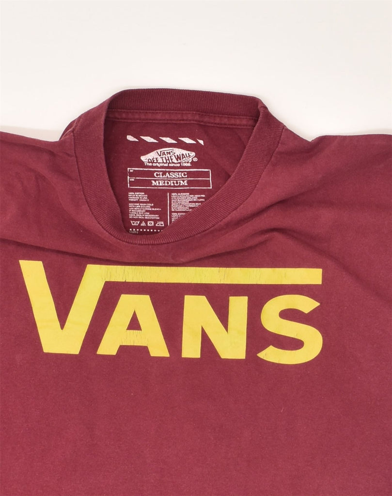 VANS Mens Classic Fit Graphic T-Shirt Top Medium Burgundy Cotton | Vintage Vans | Thrift | Second-Hand Vans | Used Clothing | Messina Hembry 