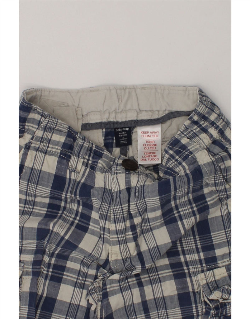 GAP Boys Cargo Shorts 3-4 Years W20  Blue Check Cotton | Vintage Gap | Thrift | Second-Hand Gap | Used Clothing | Messina Hembry 